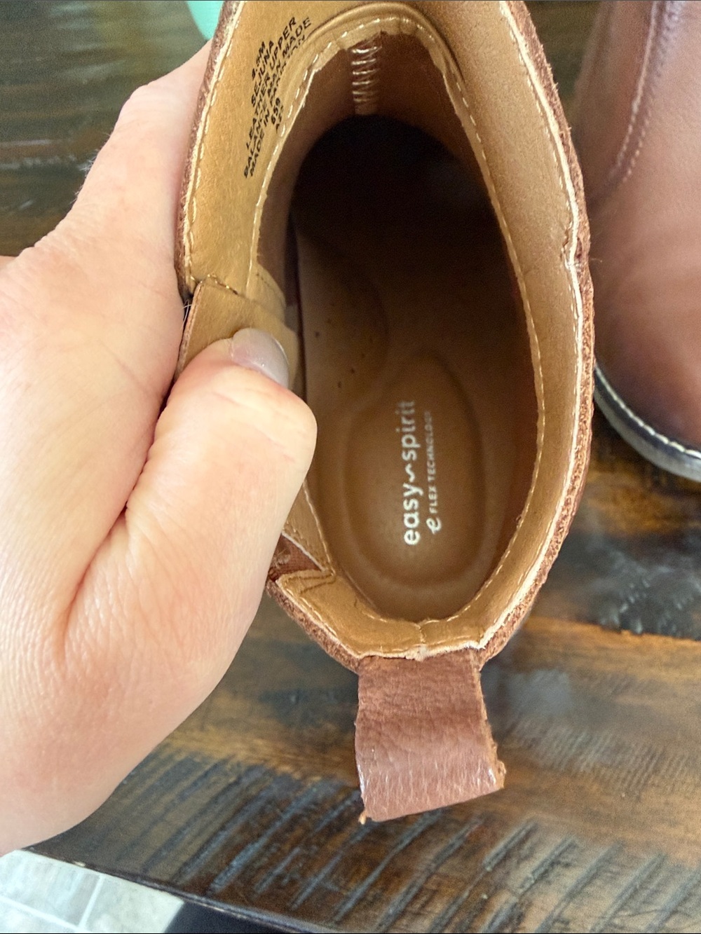 Easy Spirit Brown Leather Ankle Boots for women - Picture 3 of 7